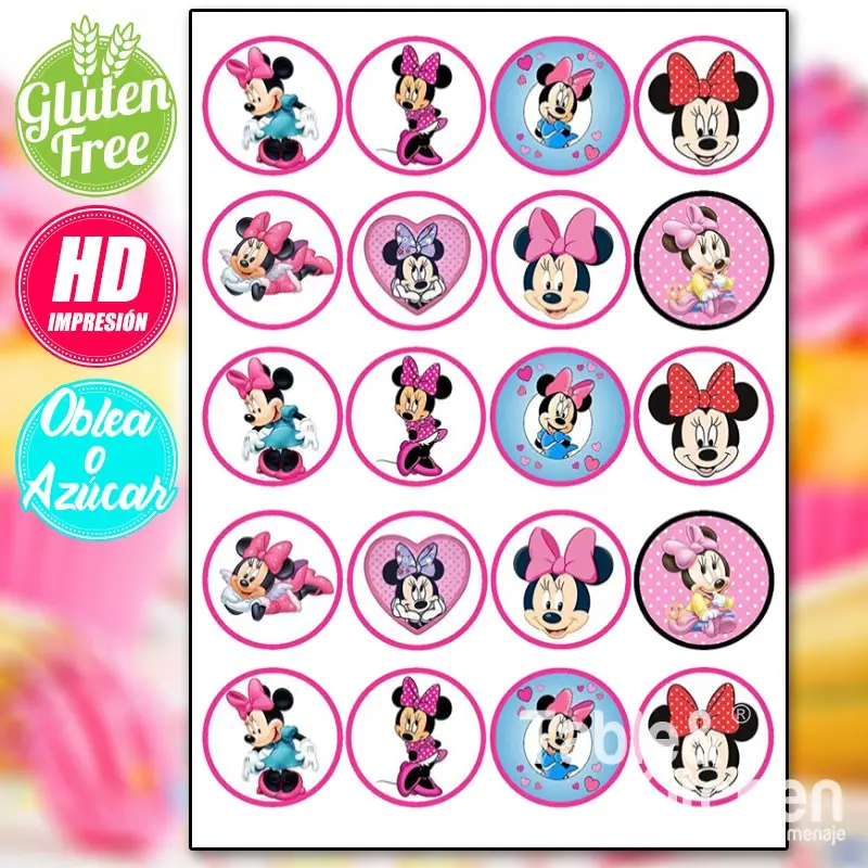 IMPRESIÓN COMESTIBLE PARA GALLETAS MINNIE MODELO 009