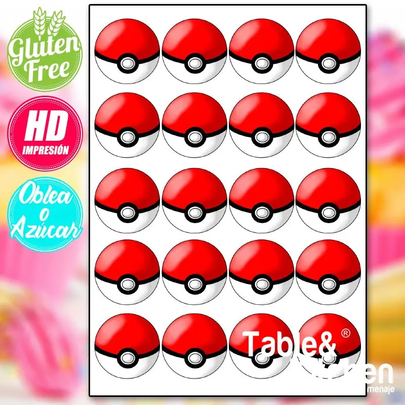IMPRESIÓN COMESTIBLE PARA GALLETAS POKEMON MODELO 003