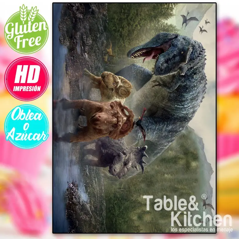 IMPRESIÓN COMESTIBLE PARA TARTA DINOSAURIOS MODELO 004