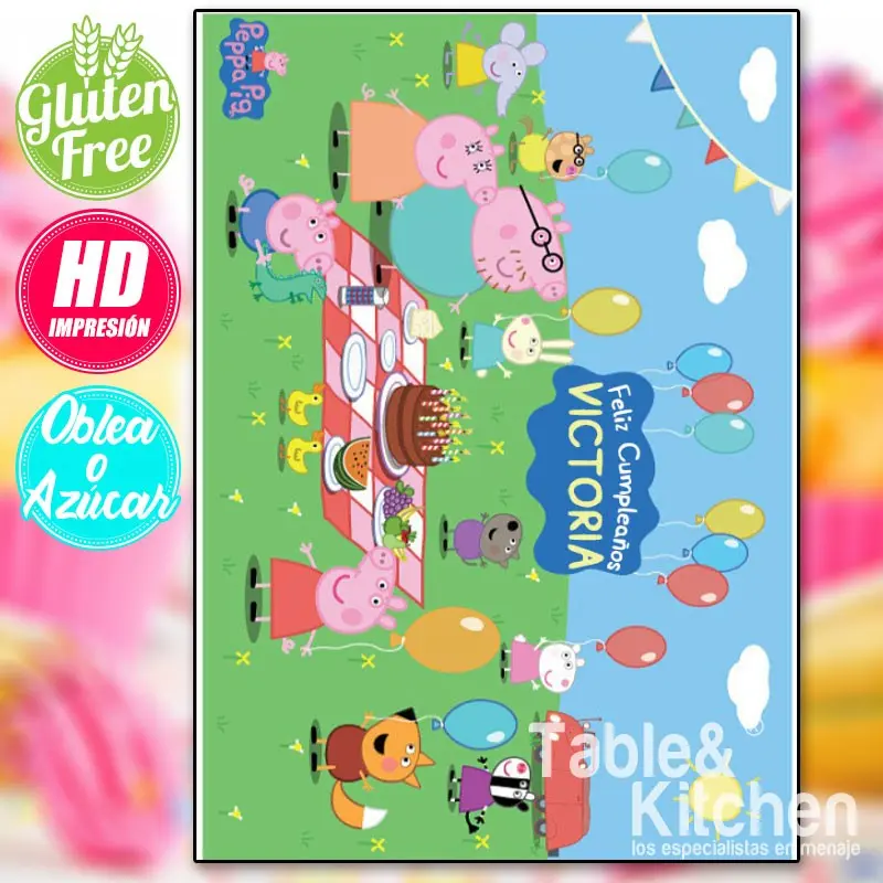 IMPRESIÓN COMESTIBLE PARA TARTA PEPPA PIG MODELO 005