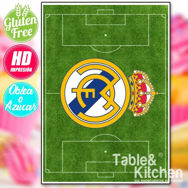 IMPRESIÓN COMESTIBLE PARA TARTA REAL MADRID  MODELO 001
