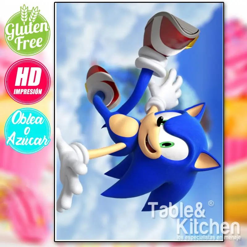 IMPRESIÓN COMESTIBLE PARA TARTA SONIC MODELO 002