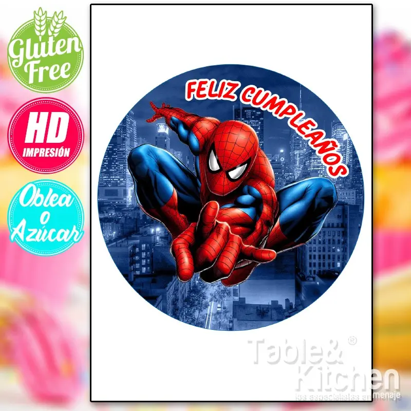 IMPRESIÓN COMESTIÓN PARA TARTAS SPIDERMAN MODELO 004