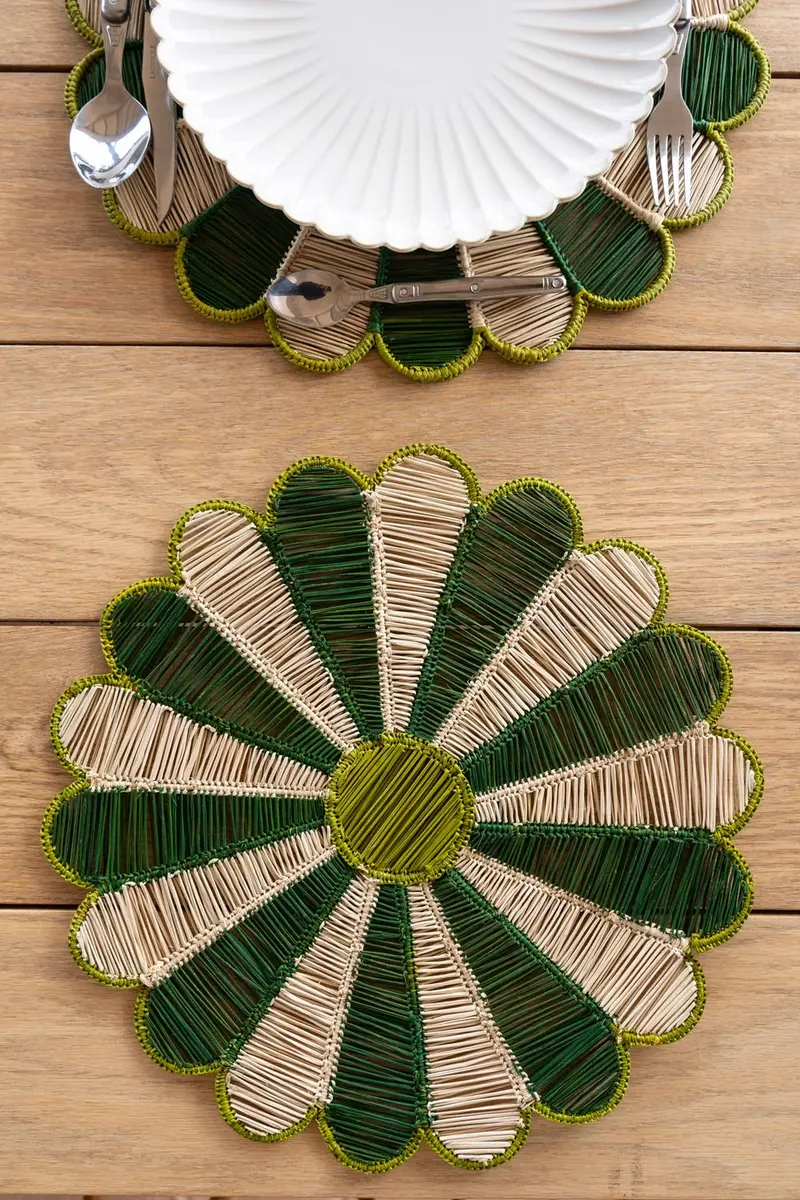 Individual Diseño Margarita Verde