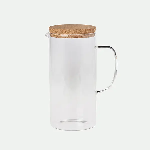 Jarra borosilicato c/tapón corcho
