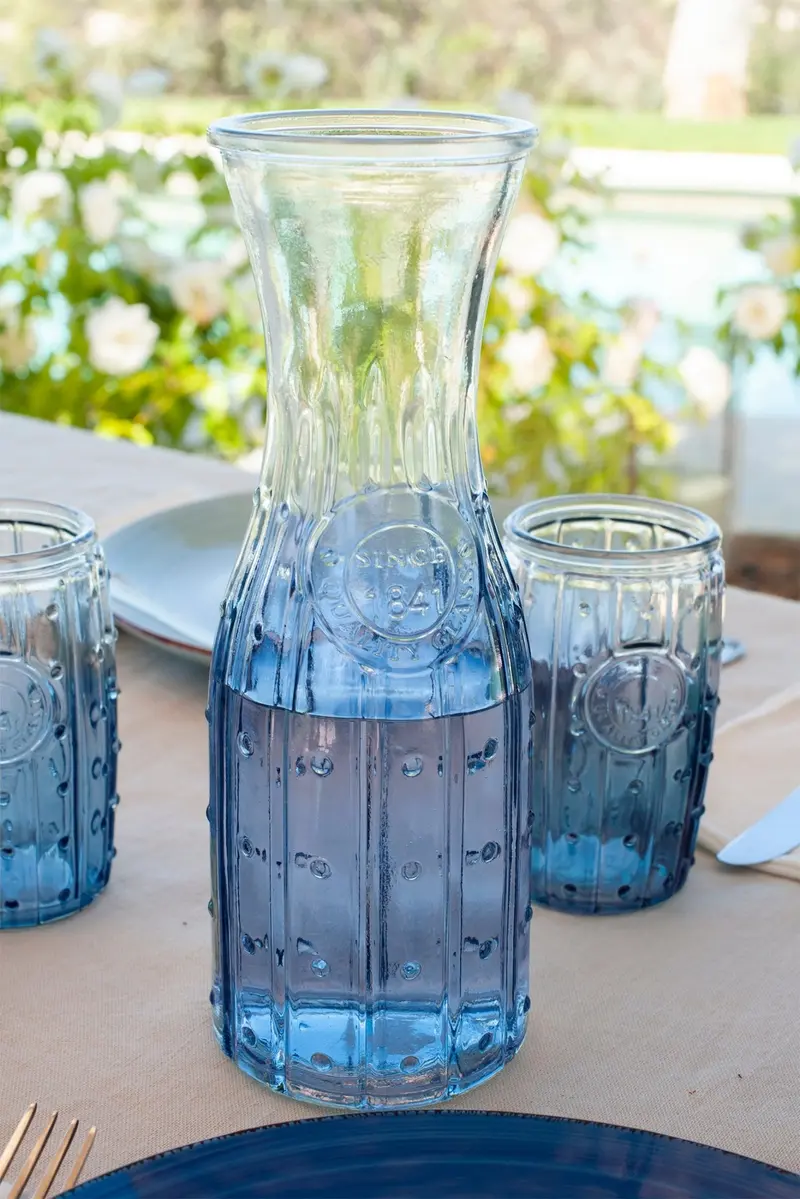 JARRA CRISTAL TONOS AZULES