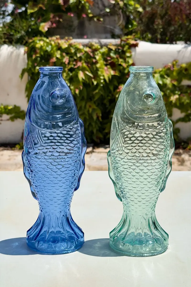 Jarra De Cristal Diseño Pez