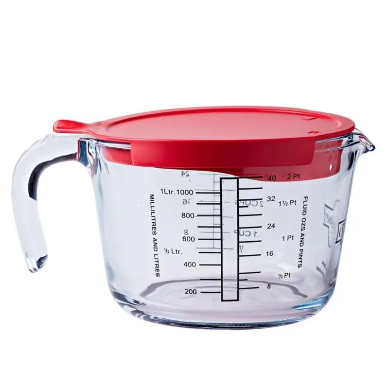 JARRA MEDIDORA VIDRIO C/TAPA 1L OCUISINE