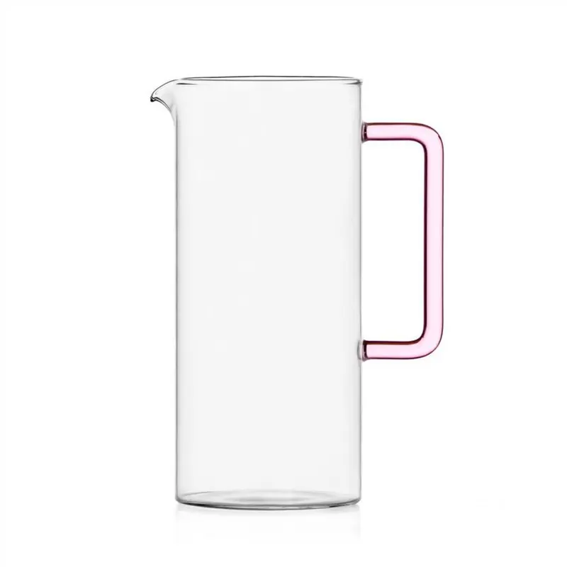 Jarra Tubo con Asa Rosa