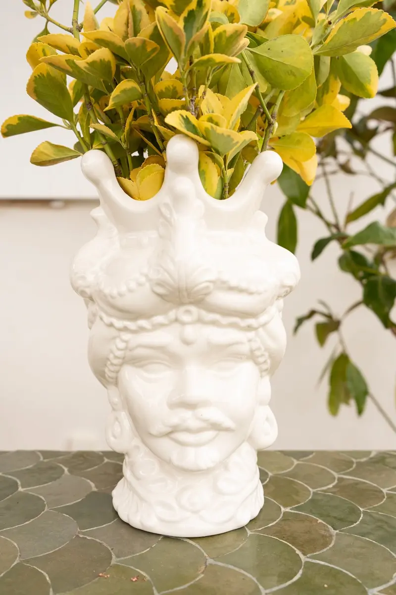 Jarrón Busto Rey De Porcelana Grande