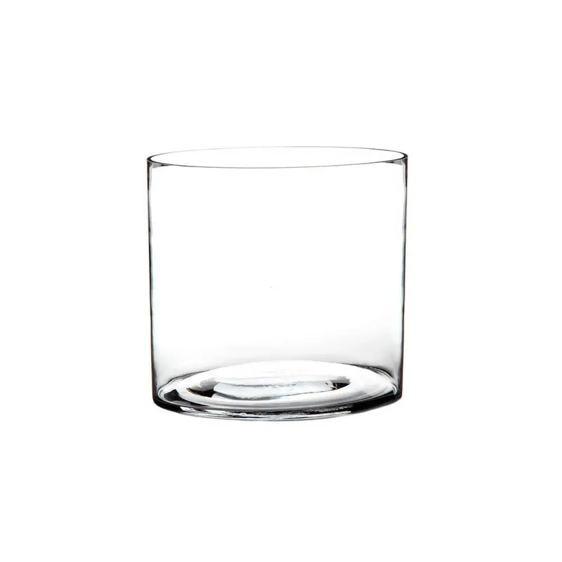 Jarrón cilíndrico de cristal transparente de Ø  18x18 cm
