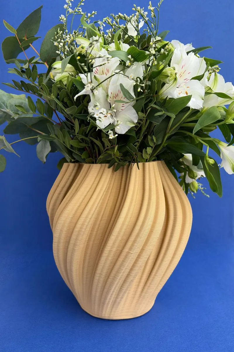 Jarrón Irregular Efecto 3D Beige