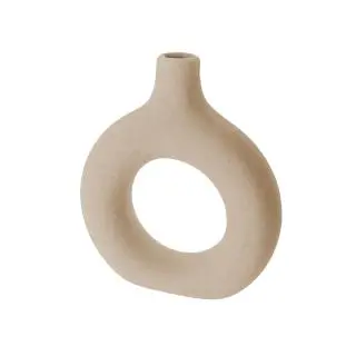 Jarron Loza Circulo Beige