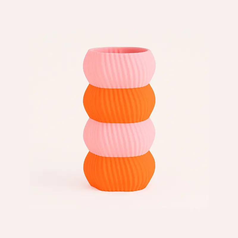 Jarrón ONDRA Bicolor - Rosa y Naranjo