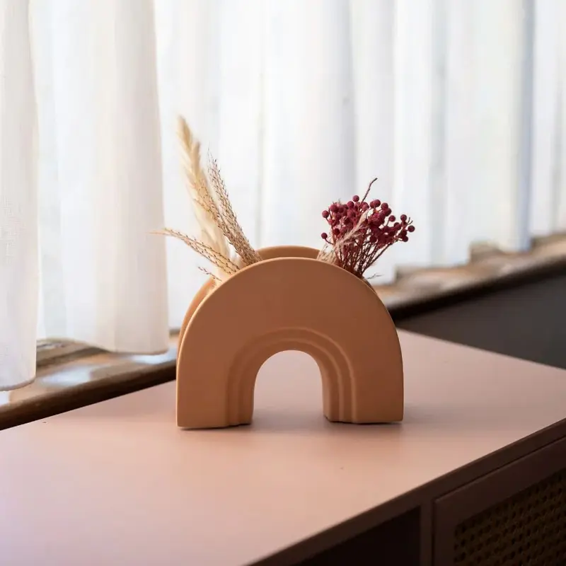 Jarrones Nórdicos Artesanales Dodeca Beige