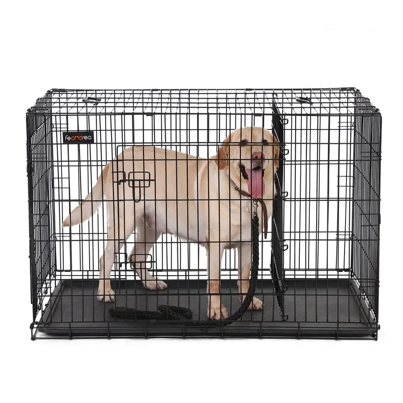 Jaula para Perros con 2 Pertas Negro