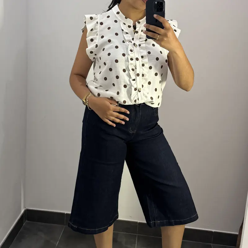 JEANS MIDI WIDELEG OSCURO