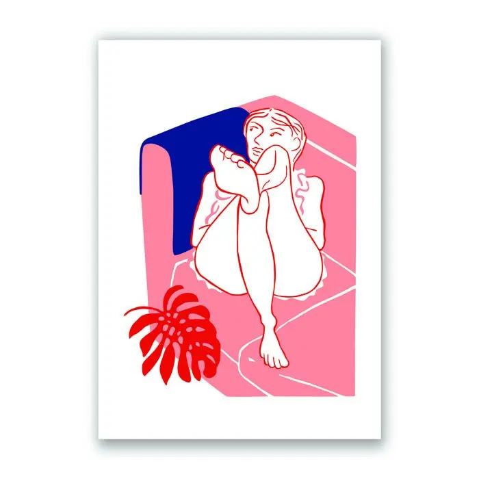 Joven en el Sofá Impresión Giclée
