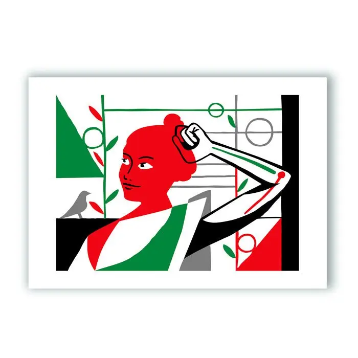 Joven Junto a Pájaro Impresión Giclée