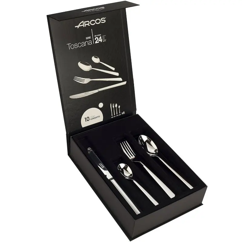 JUEGO 24 CUBIERTOS TOSCANA INOX 18/10