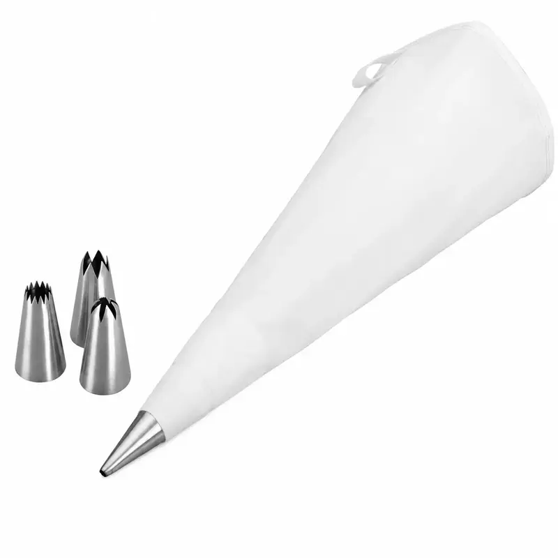 JUEGO 4 BOQUILLAS INOX + MANGA 30CM LACOR