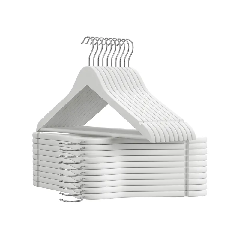 Juego de 20 Perchas de Madera Blanco