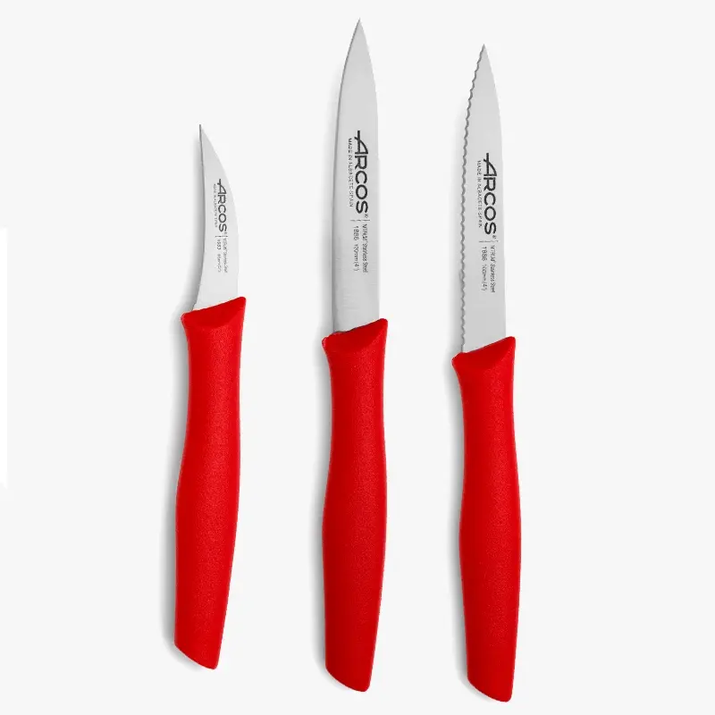 Juego de 3 cuchillos Mondadores color Rojo Serie Nova
