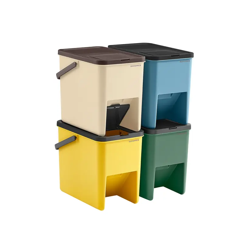 Juego de 4 Cubos de Basura 20 L Cada