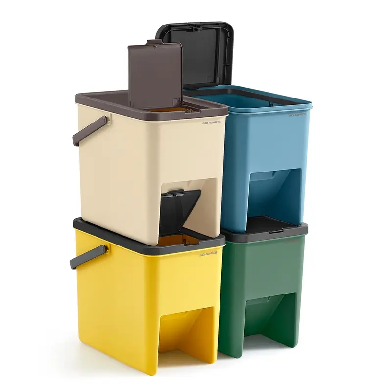 Juego de 4 Cubos de Basura 20 L Cada