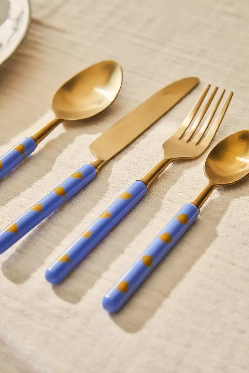 Juego de cubiertos azules Mango