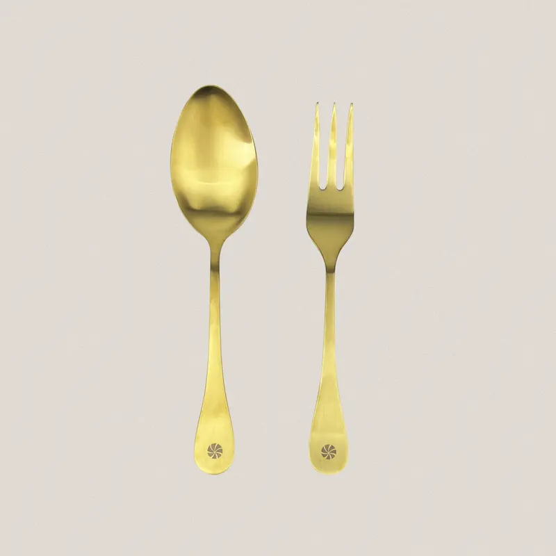 Juego de Cubiertos de Servir Trisquel Oro Mate
