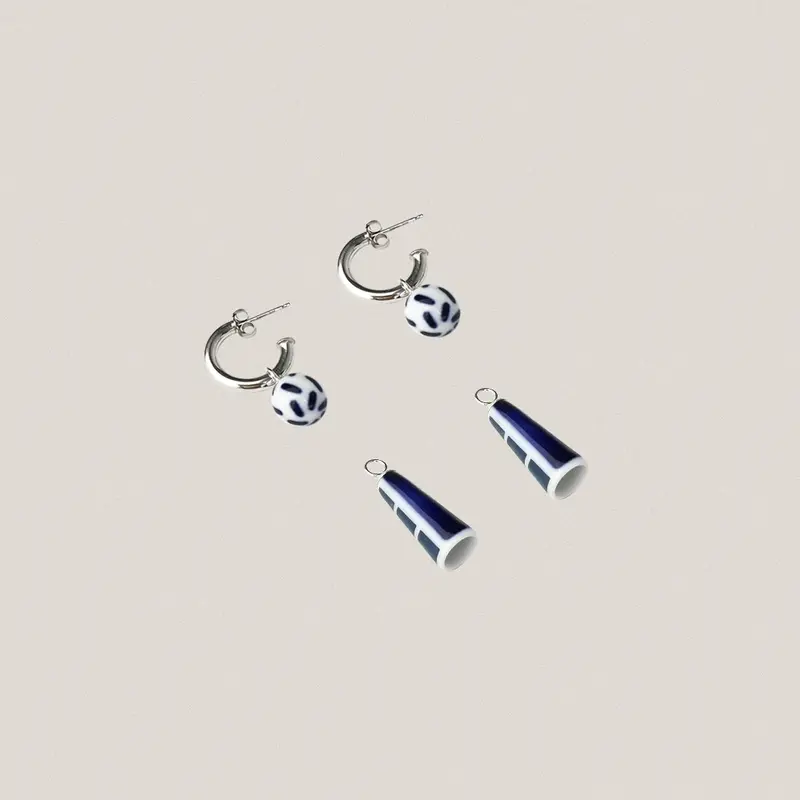 Juego de Pendientes de Aro Beta y Colgantes Alfa