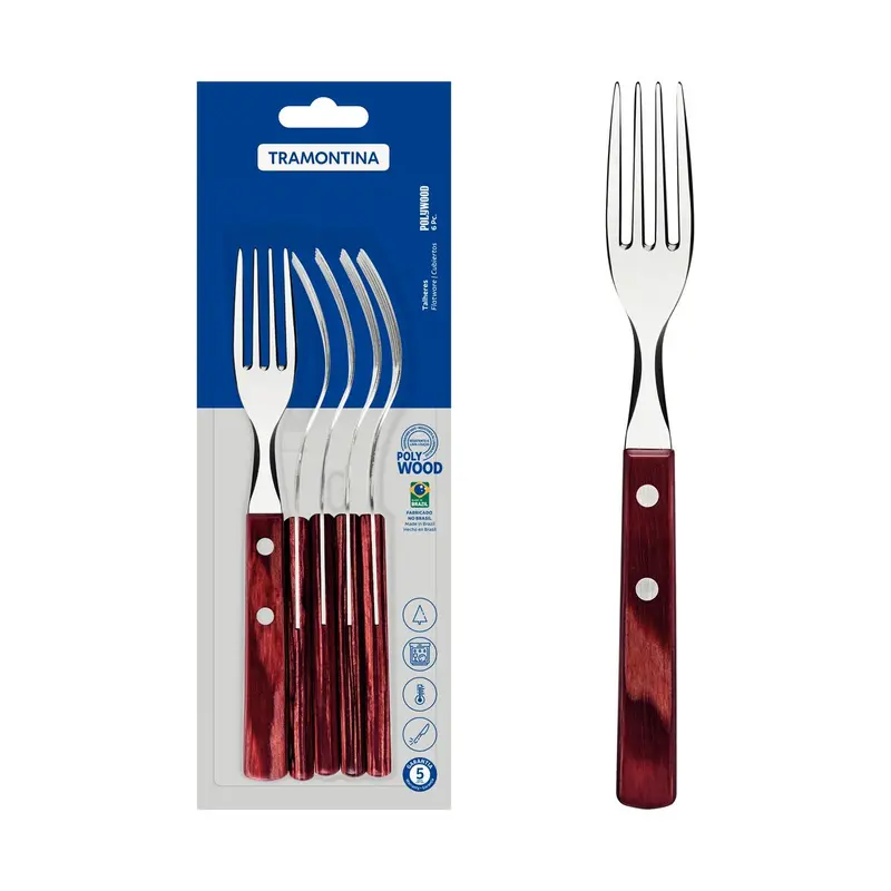 Juego de Tenedores de Mesa Polywood Rojo 6 piezas