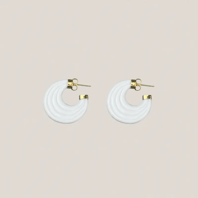 Juego Pendientes Arracada Blanco