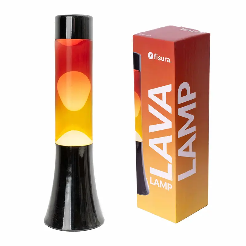 Lámpara de lava degradada de 30 cm con base negra