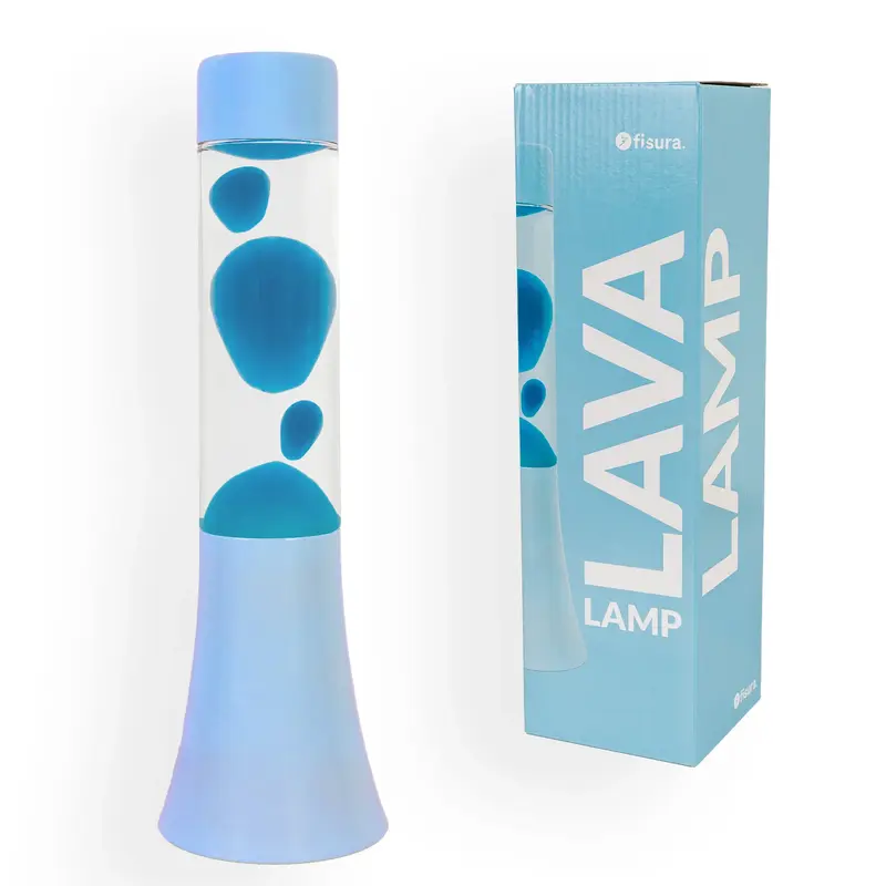 Lámpara de lava monocromática azul de 30 cm