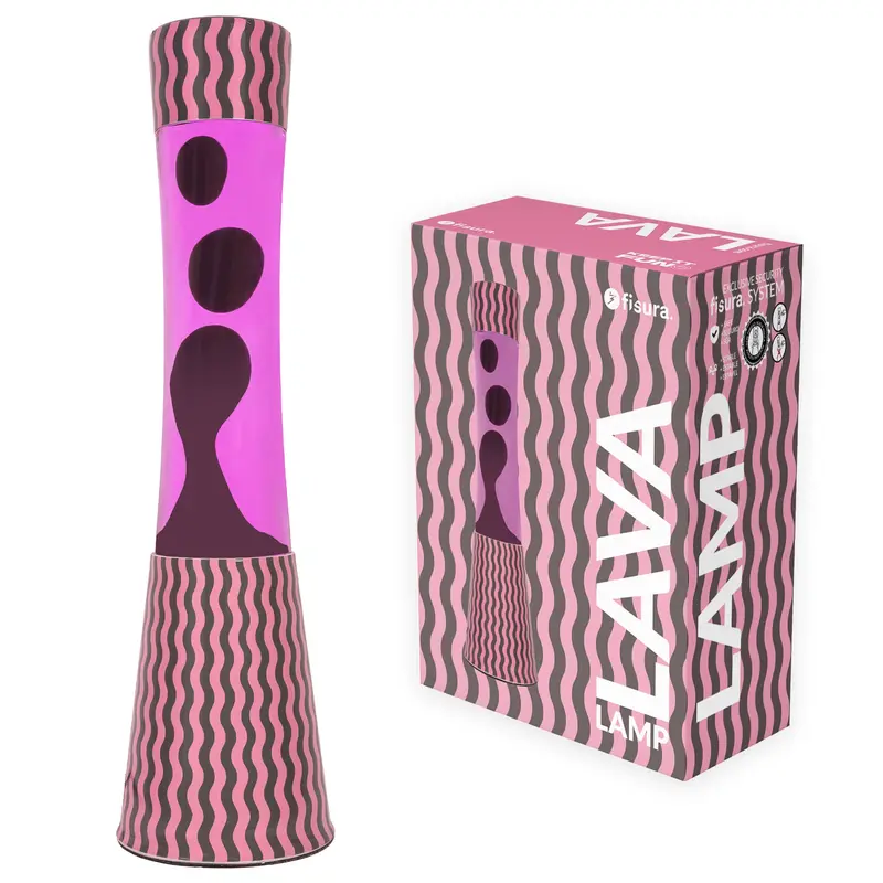 Lámpara de lava “ondas” rosa y marrón