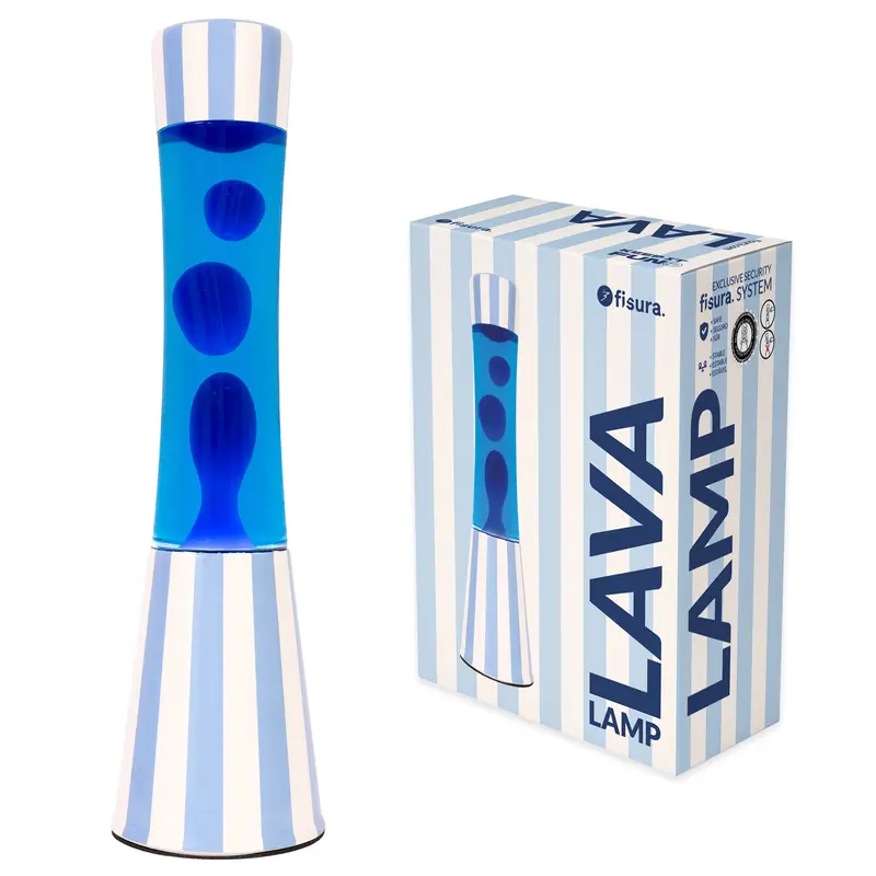 Lámpara de lava “rayas” azul