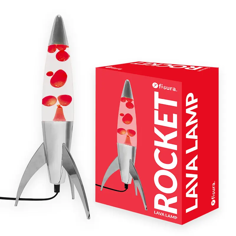 Lámpara de lava rocket roja