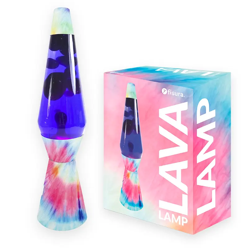 Lámpara de Lava  Tie Dye de líquido transparente y lava morada
