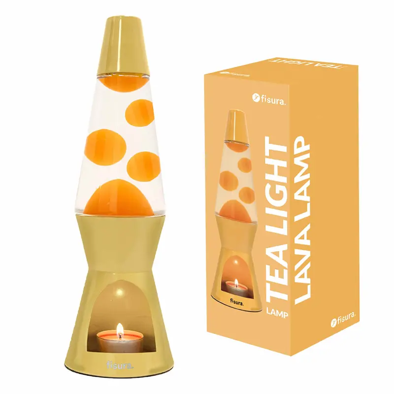 Lámpara de lava vela amarilla