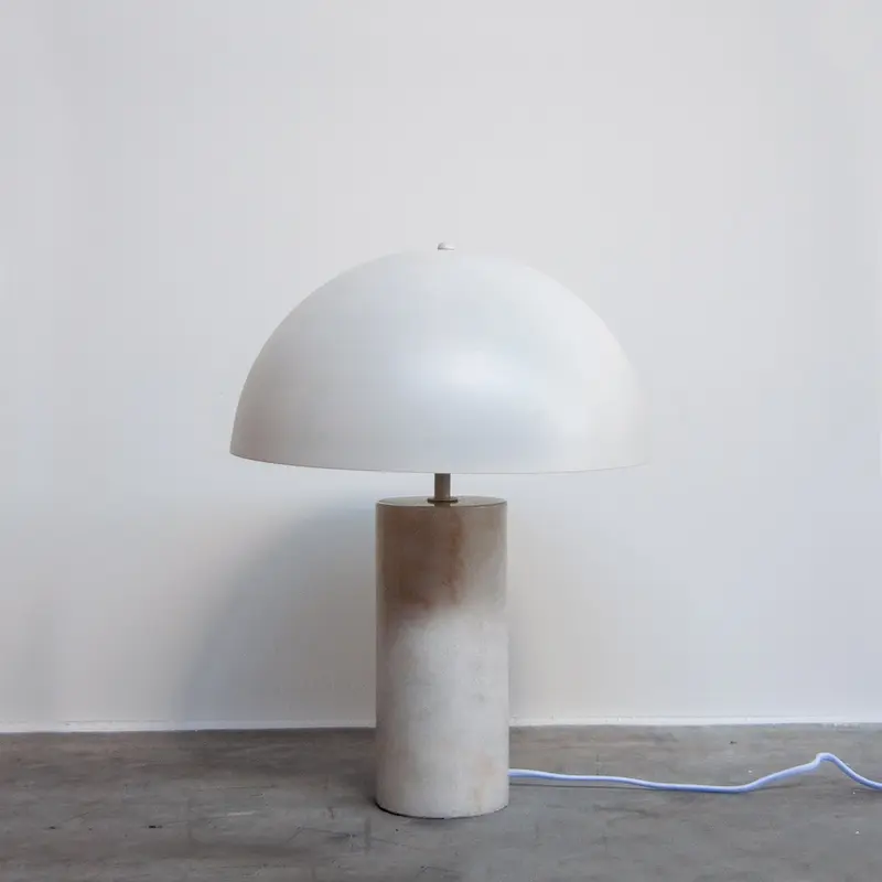 Lámpara de mesa blanca - Mia - Blanco/Mármol de Carrara