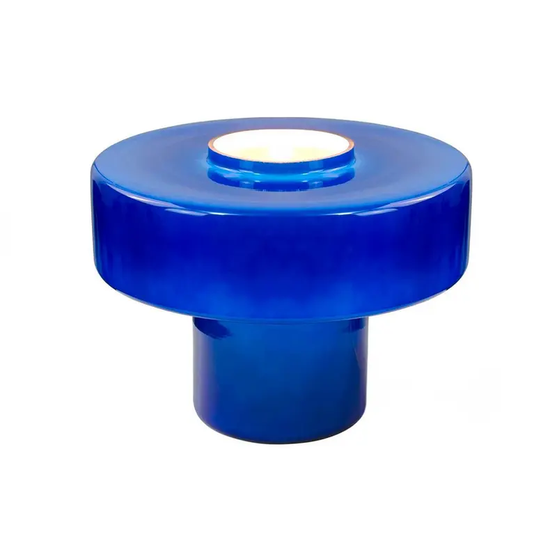 Lámpara de Mesa Foza con Cristal Coloreado y Estilo Retro - Azul
