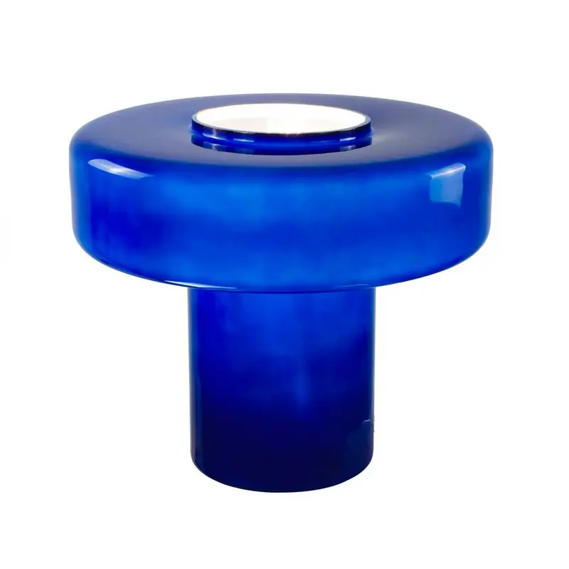 Lámpara de Mesa Maxi Foza con Cristal Coloreado y Estilo Retro - Azul