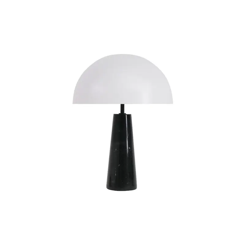 Lámpara de mesa Merit - Pantalla Blanca - Base de Mármol Negro - Ø40/H55cm