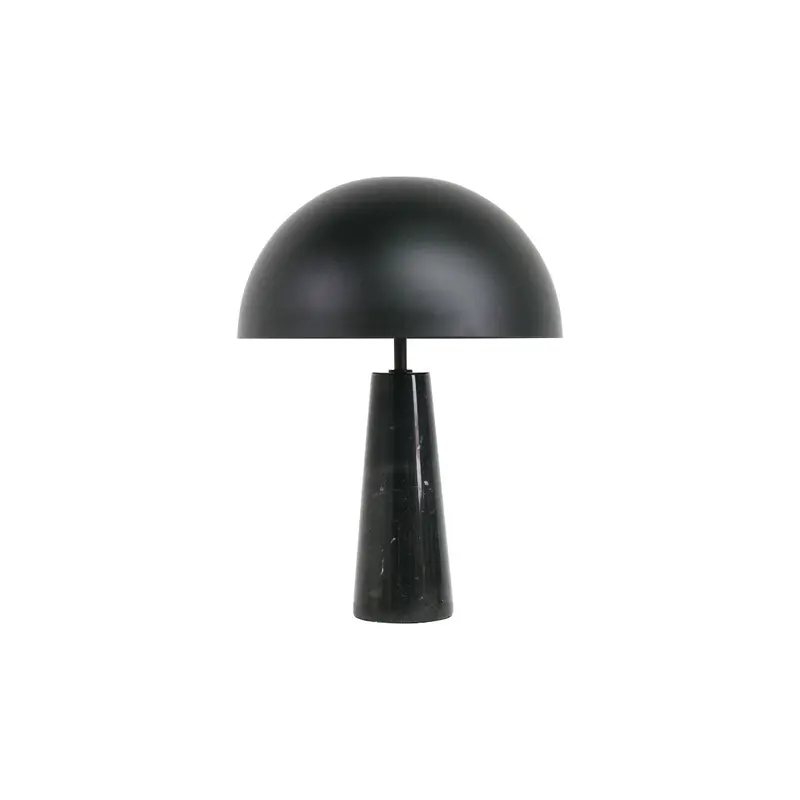 Lámpara de mesa Merit - Pantalla negra - Base de mármol negro - Ø40/H55cm