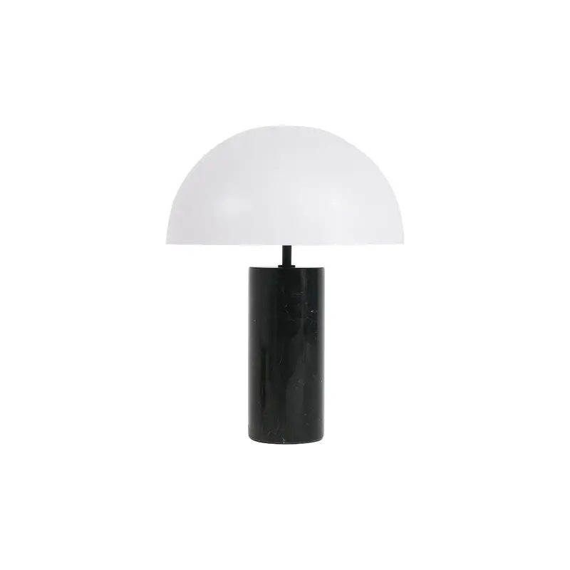 Lámpara de mesa Mia - Pantalla Blanca - Base Mármol Negro - Ø40/H55cm