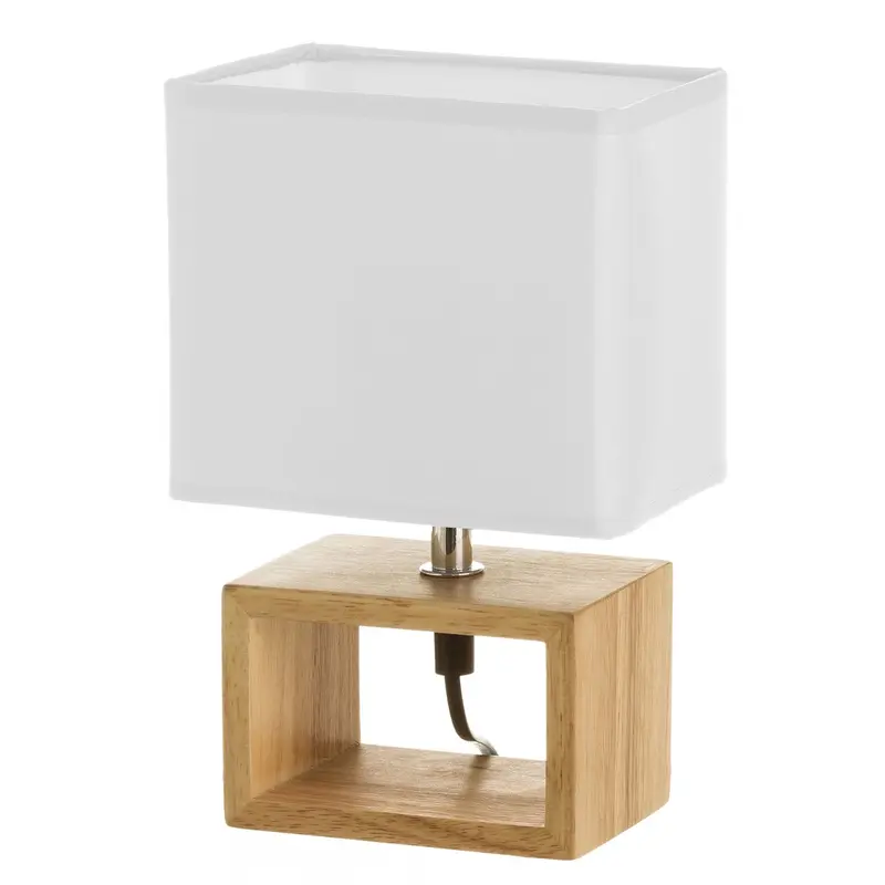 Lámpara de mesita de noche nórdica vitta en madera marrón de 24x10x15 cm