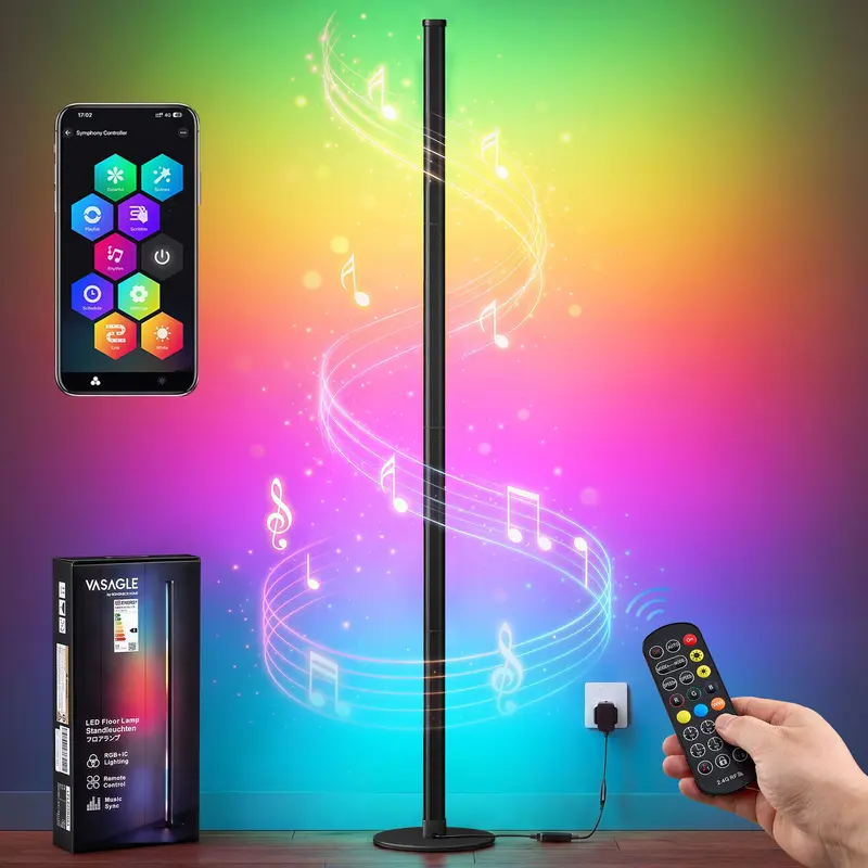 Lámpara de pie LED inteligente con control por aplicación