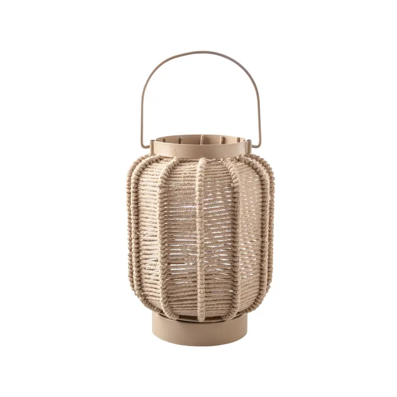 Lámpara LED decorativa de Cuerda y Metal Natural